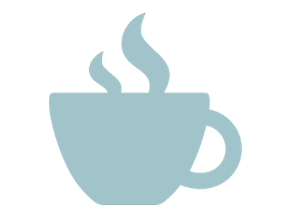 Graphic of coffee cup with steam coming out of top