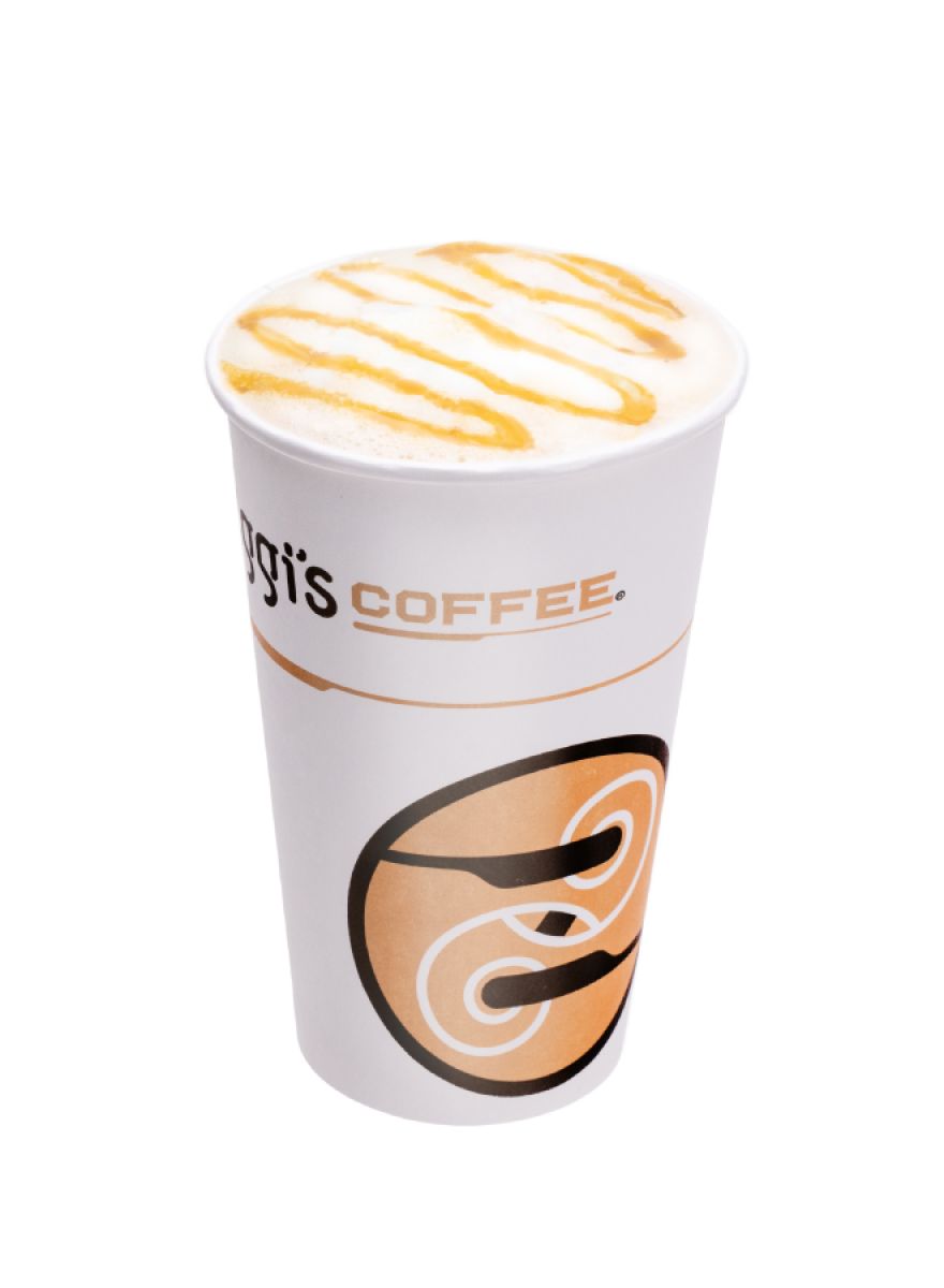 Hot Mike’s Hot Honey® Latte with espresso, buttery pecan, and sweet heat in Ziggi’s Coffee cup.