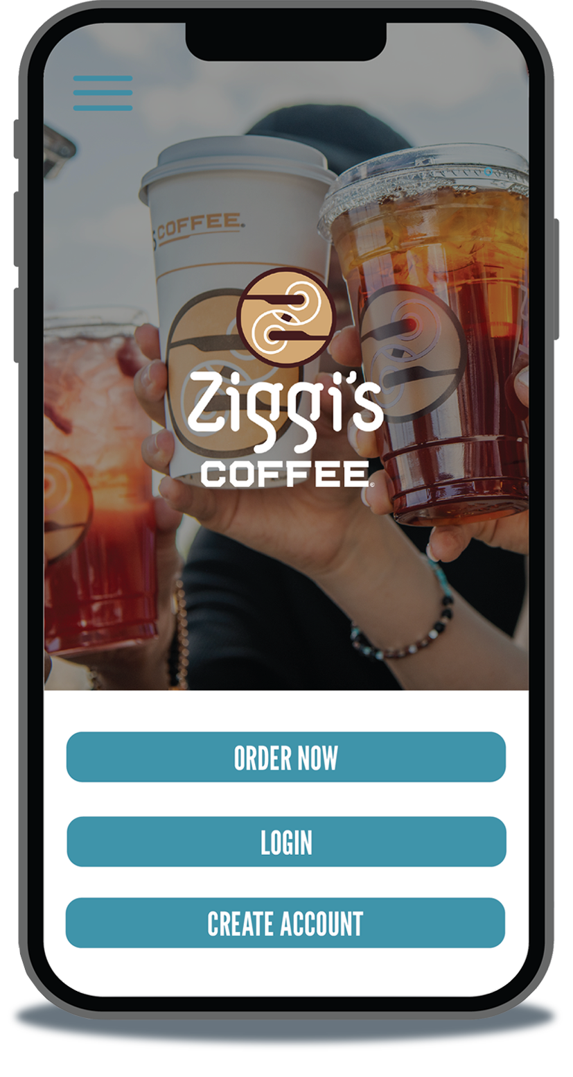 Ziggi's Coffee App on phone